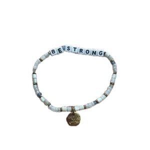 Inspirational Beaded Bracelet with Gold Charm